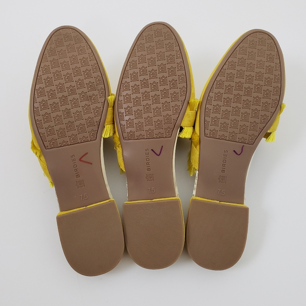 Birdies Ani Slide Marigold Yellow Fringed Flat 7.5 - Picture 7 of 7